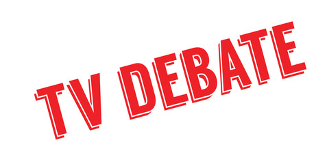 TV Debate rubber stamp. Grunge design with dust scratches. Effects can be easily removed for a clean, crisp look. Color is easily changed.