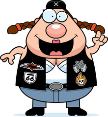 Cartoon Biker Woman Idea