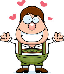Cartoon Lederhosen Boy Hug