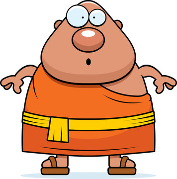 recommend clip art: Surprised Cartoon Buddhist Monk