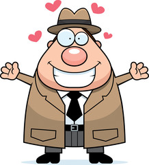 Cartoon Detective Hug