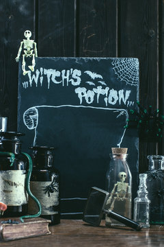 Halloween decor. Witch's potion.