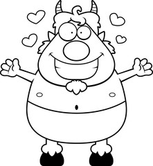 Cartoon Satyr Hug