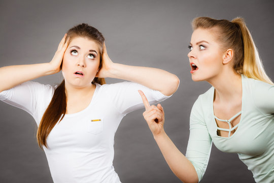 Two women having argue