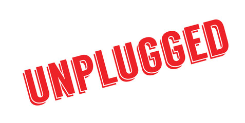 Unplugged rubber stamp. Grunge design with dust scratches. Effects can be easily removed for a clean, crisp look. Color is easily changed.