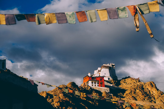 Namgyal Tsemo Gompa at sunset