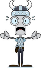 Cartoon Scared Viking Robot