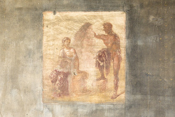 ancient roman fresco, Pompeii, Italy, Europe