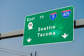 Seattle Tacoma interstate signs