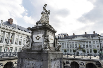 Fototapeta na wymiar Martyrs Square in Brussels, Belgium