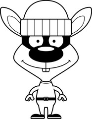 Cartoon Smiling Thief Bunny