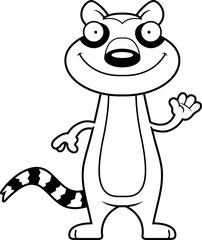 Cartoon Lemur Waving