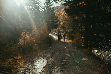 Friends hiking in the nature