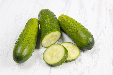 raw green cucumbers