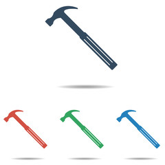 Hammer icon set - simple flat design isolated on white background, vector