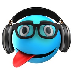 3d blue emoticon smile