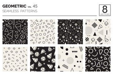 Minimal geometric seamless patterns set