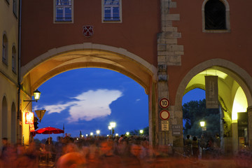Bruecktor, gate, Regensburg, Upper Palatinate, Bavaria, Germany, Europe