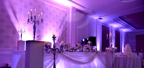 purple light show on a wedding - 175634490