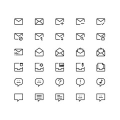 Minimal icon set of  E-mail and Communication Vector Line Icons Collection , good choice to use for website project , Ui and Ux design, mobile app and more. All vector icons based on 32px grid.