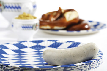 Bavarian veal sausage, Bavarian paper plate