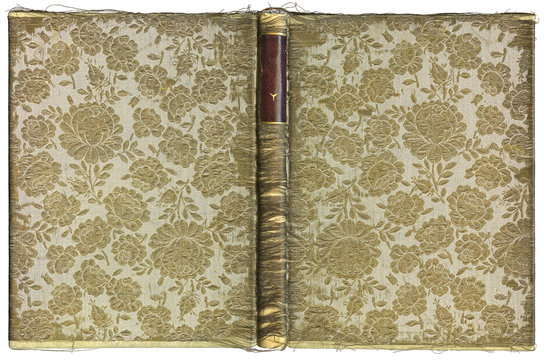 Vintage open book cover with floral pattern - circa 1905 - XL size