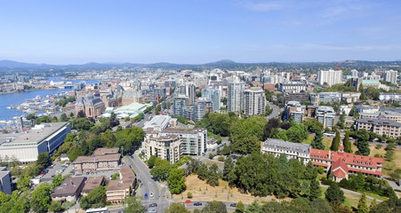 Fototapeta na wymiar Beautiful aerial view of Victoria, Vancouver Island