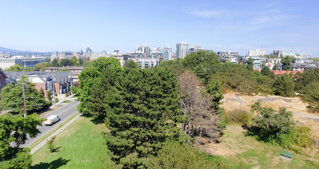 Fototapeta na wymiar Aerial view of Victoria skyline, Vancouver Island
