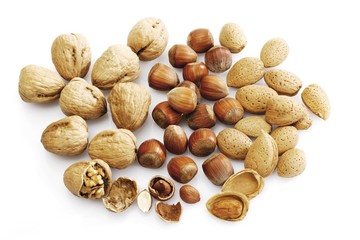 Mixed nuts: walnuts, hazelnuts and almonds