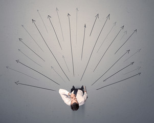 Businessman making a decision
