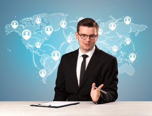 Businessman sitting at a desk