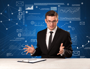 Businessman sitting at a desk