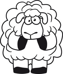 ängstlich lustig klein süß niedlich comic cartoon schaf ziege wolle bauer bock müde cool