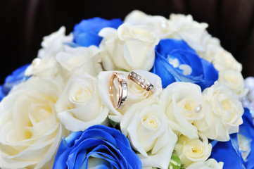 Wedding flowers, bridal bouquet closeup.