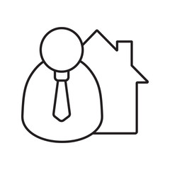 Broker, realtor linear icon