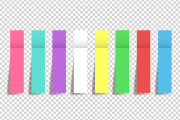 Obraz premium Set of realistic color paper stickers whith shadow isolated on white. Vector illustration
