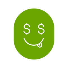 Yummy dollar emoji glyph icon