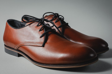 fashion male shoes in grey background