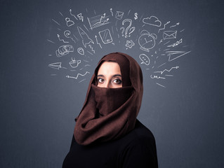 Muslim woman wearing niqab