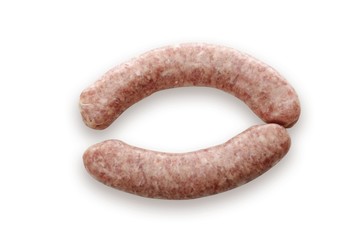Raw bratwursts
