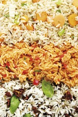 Rice varieties - long grain rice, Djuvec rice, vegetable rice - image-filling