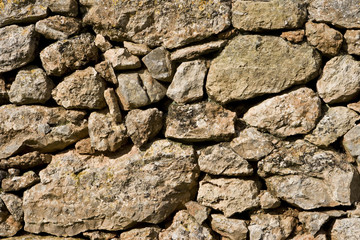 Detail of a stonewall, Ibiza, Baleares, Spain, Europe