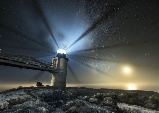 Marshall Point Lighthouse At Night