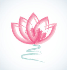 Logo lotus watercolor flower 