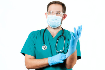 Male Doctor with Stethoscope in hospital