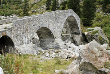 Haederlis bridge across the river Reuss near Goeschenen canton of Uri Switzerland
