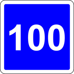 100 suggested speed road sign