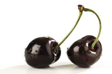 A couple of sweet cherries
