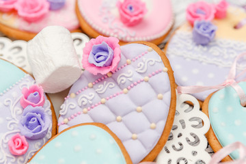 Beautiful glazed Easter cookies