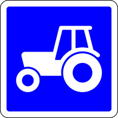 Tractor allowed road sign